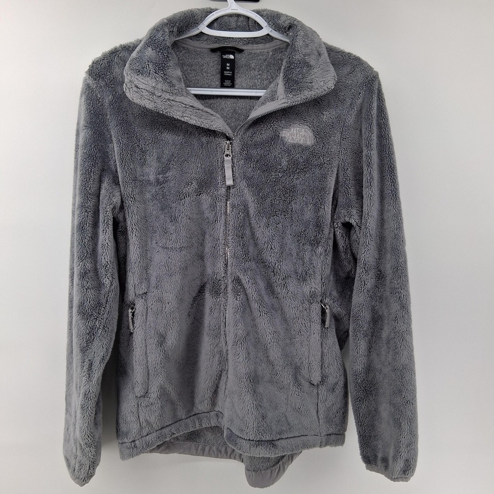 The North Face Jacket Womens Medium Gray Fleece Full Zip Pockets Warm Osito